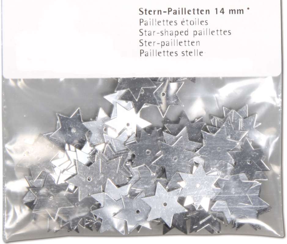 Stern Pailletten 14mm silber
